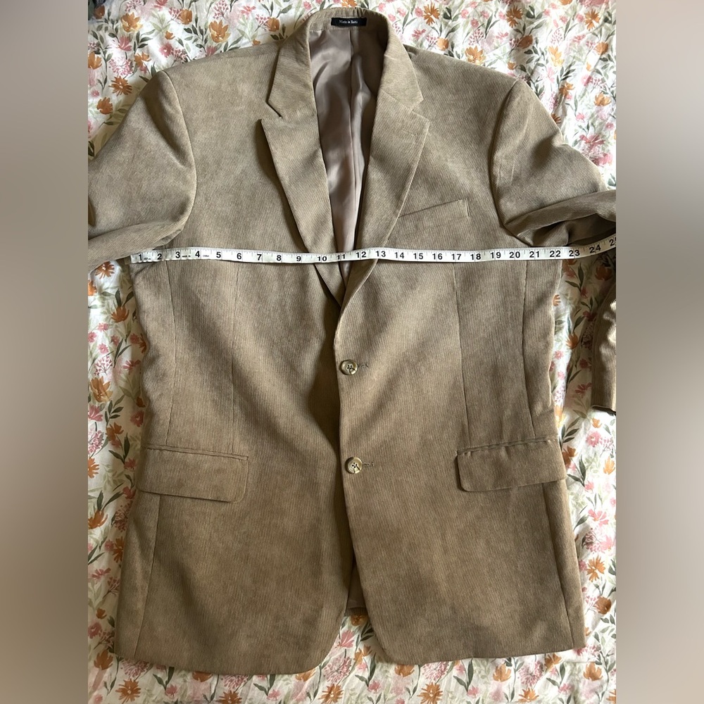 Pronto Uomo Tan Textured Blazer Sport Coat Mens Classic Button Front Jacket - Picture 8 of 10